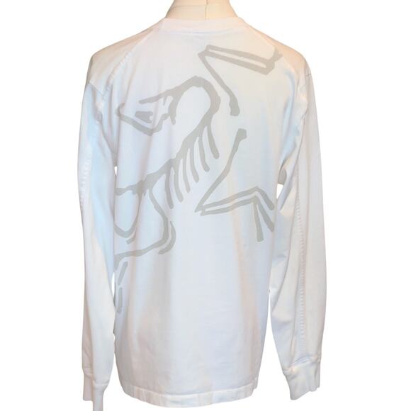 ARC'TERYX Kragg Cotton Bird Crew Long Sleeve Women's Tee Size Med. in White - Picture 2 of 7